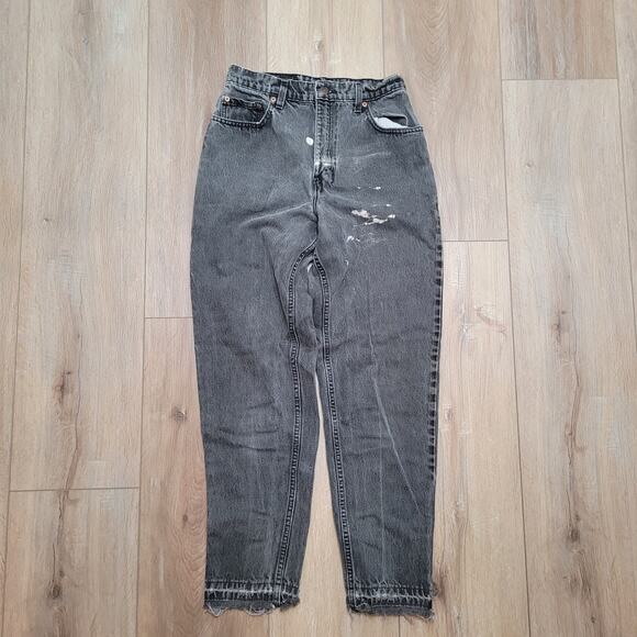 Levi's 551 Mom Jeans VTG 80s 90s Fits 8 Reg USA High Rise Tapered Distressed - Picture 1 of 8